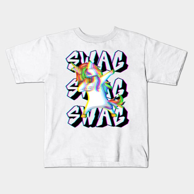 unicorn swag Kids T-Shirt by Qibar Design